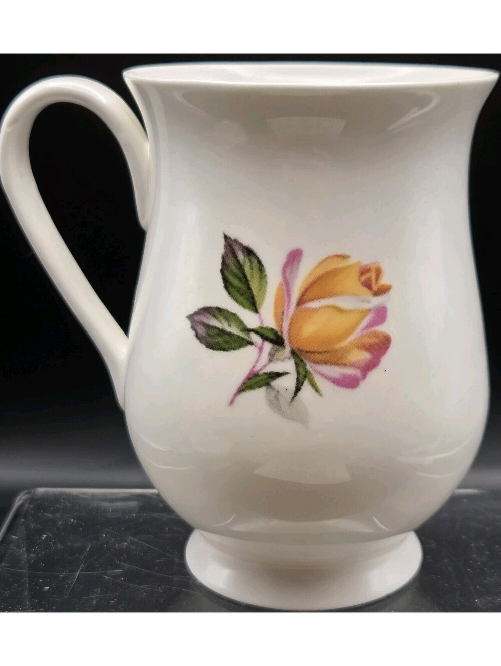 Sheltonian China Bone China Mug Floral Yellow Rose Staffordshire England Tea Cup